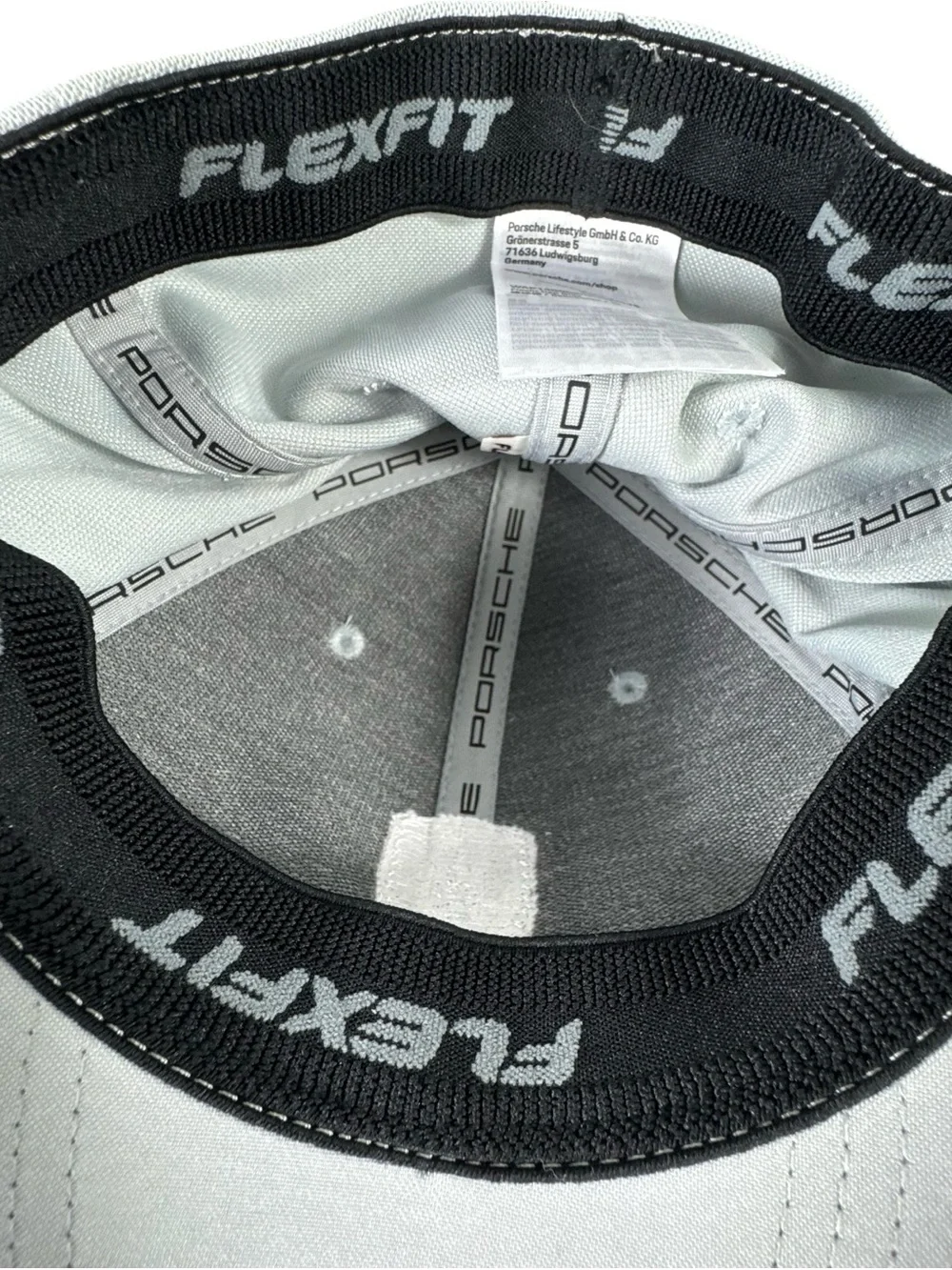 Genuine Porsche Porsche Grey Flexfit Ball Cap Trucker Hat Crest Patch On Front